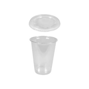 Kozarec rPet 400 ml prozoren s pokrovom d=93mm 50 kos (komplet)