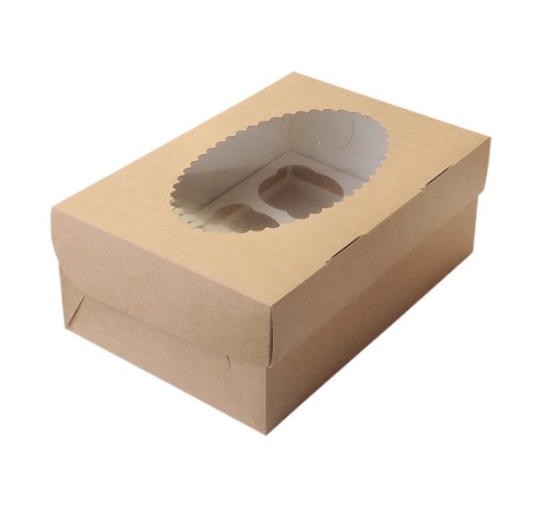Škatla za muffine z oknom ECO MUF 6 250x170x100 mm kraft 25 kos
