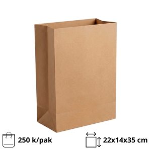 Papirnata vrečka 220х140х350 mm kraft 250 kos