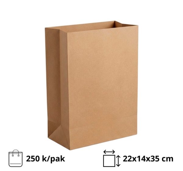 Papirnata vrečka 220х140х350 mm kraft 250 kos