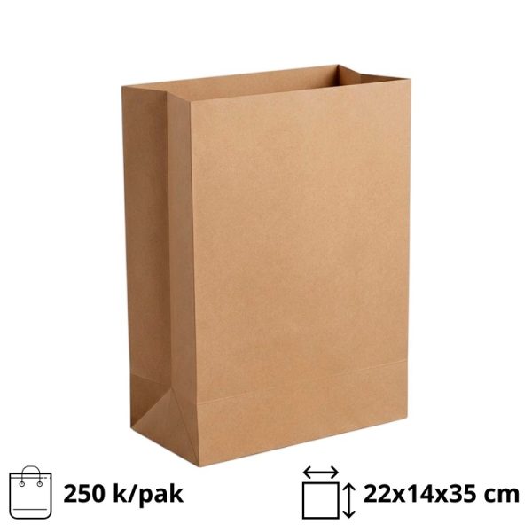 Papirnata vrečka 220х140х350 mm kraft 250 kos