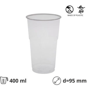 Kozarec rPet 400 ml prozoren d=95 mm 50 kos