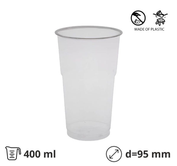 Kozarec rPet 400 ml prozoren d=95 mm 50 kos