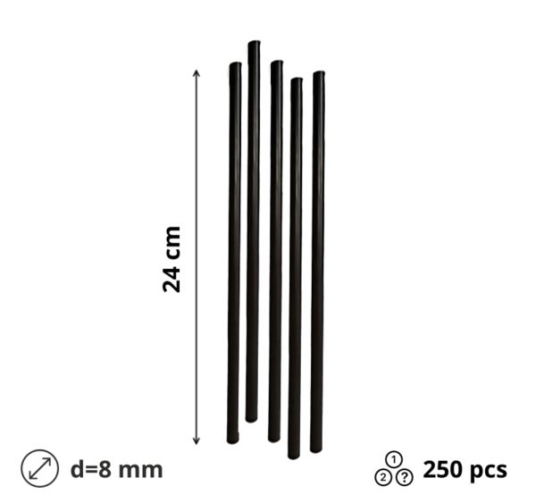 Slamice plastične l=240 mm d=8 mm črne 250 kos/pak
