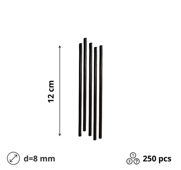 Slamice plastične l=120 mm d=8 mm črne 250 kos/pak