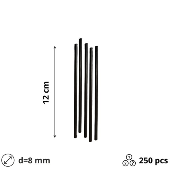 Slamice plastične l=120 mm d=8 mm črne 250 kos/pak