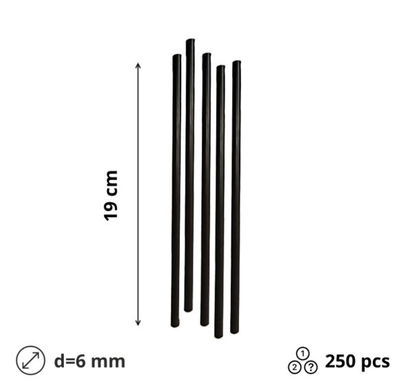Slamice plastične l=190 mm d=6 mm črne 250 kos/pak
