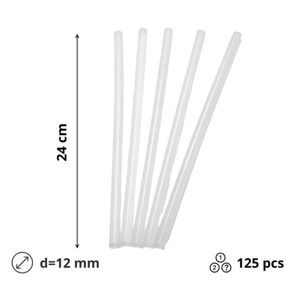 Slamice plastične d=12 mm l=240 mm prozoren 125 kos/pak