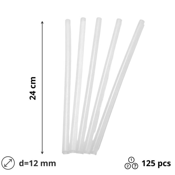 Slamice plastične d=12 mm l=240 mm prozoren 125 kos/pak