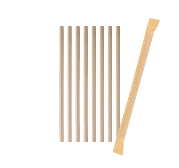 Slamice papirnate d=8 mm l=195 mm kraft posamično 100 kos/pak [5 kos/pak]