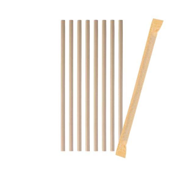 Slamice papirnate d=8 mm l=250 mm kraft posamično 100 kos/pak [5 kos/pak]