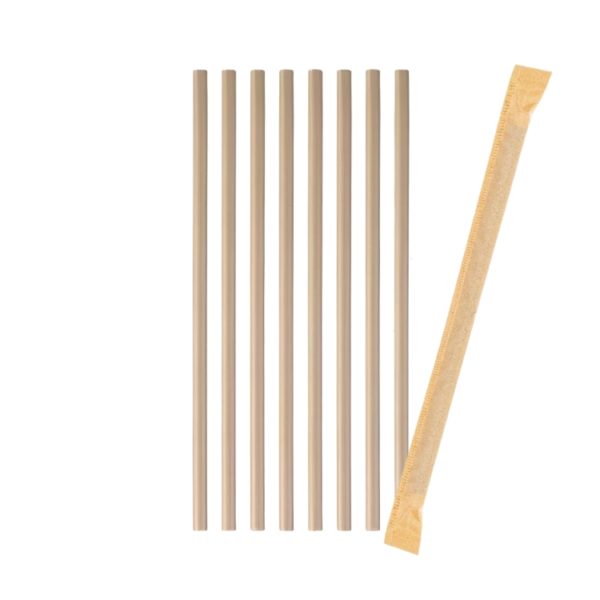 Slamice papirnate d=8 mm l=250 mm kraft posamično 100 kos/pak [5 kos/pak]