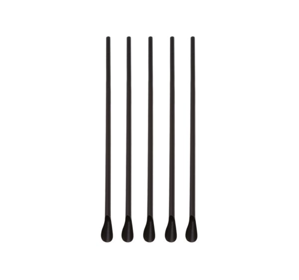 Slamice plastične z žličko l=210 mm d=8 mm črne 250 kos [5 kos/pak]