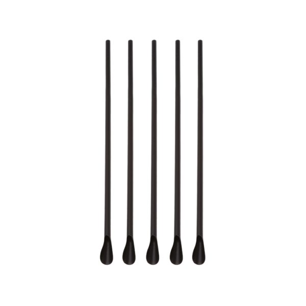 Slamice plastične z žličko l=210 mm d=8 mm črne 250 kos [5 kos/pak]