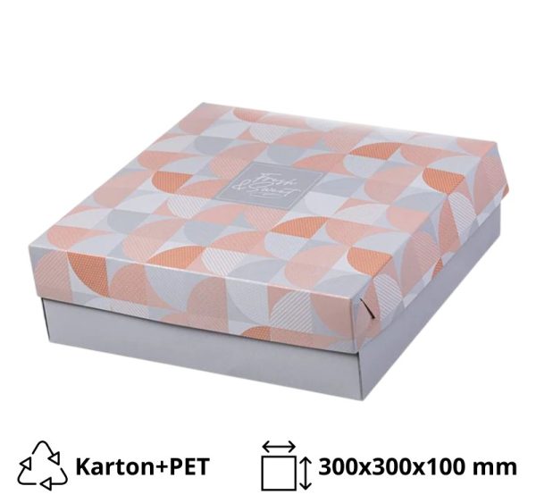 Škatla s pokrovom za sladice 30x30x10 cm SWEET&FRESH [7 kos/pak]