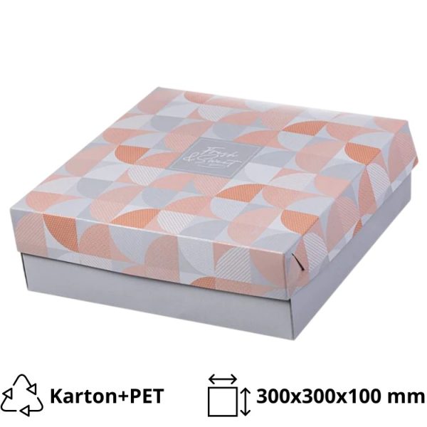 Škatla s pokrovom za sladice 30x30x10 cm SWEET&FRESH [7 kos/pak]