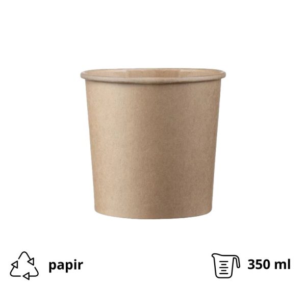 Papirnata posoda 350 ml d=90 mm h=85 mm kraft 50 kos