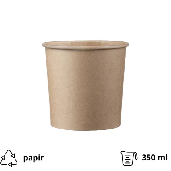 Papirnata posoda 350 ml d=90 mm h=85 mm kraft 50 kos