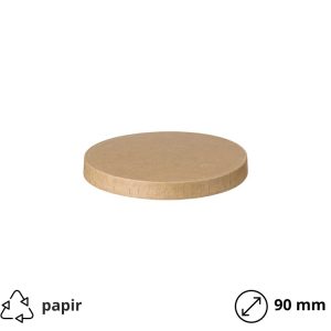 Papirnata posoda s pokrovom 350 ml d=90 mm h=85 mm kraft 50 kos (komplet)