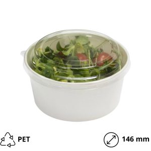 Pokrov PET za papirnato posodo 750 ml d=146 mm [50 kos/pak]
