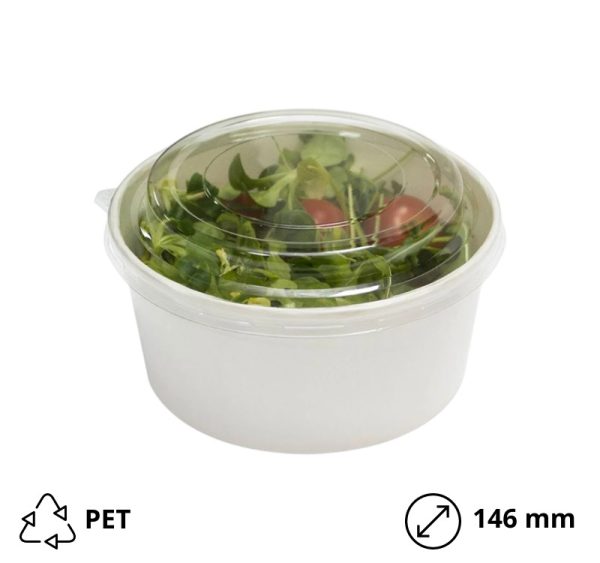Pokrov PET za papirnato posodo 750 ml d=146 mm [50 kos/pak]