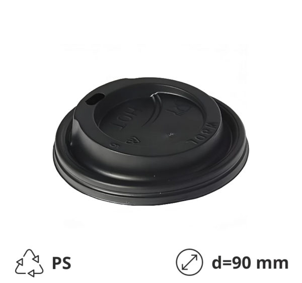 Pokrov z luknjo PS d=90 mm črn 100 kos