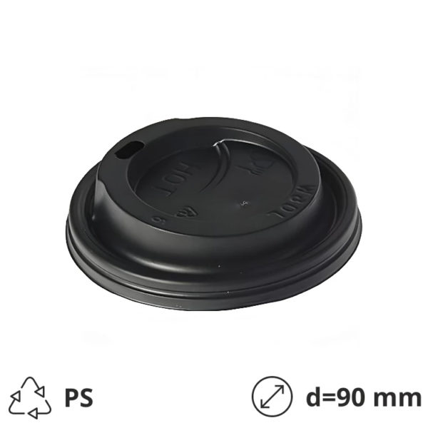 Pokrov z luknjo PS d=90 mm črn 100 kos