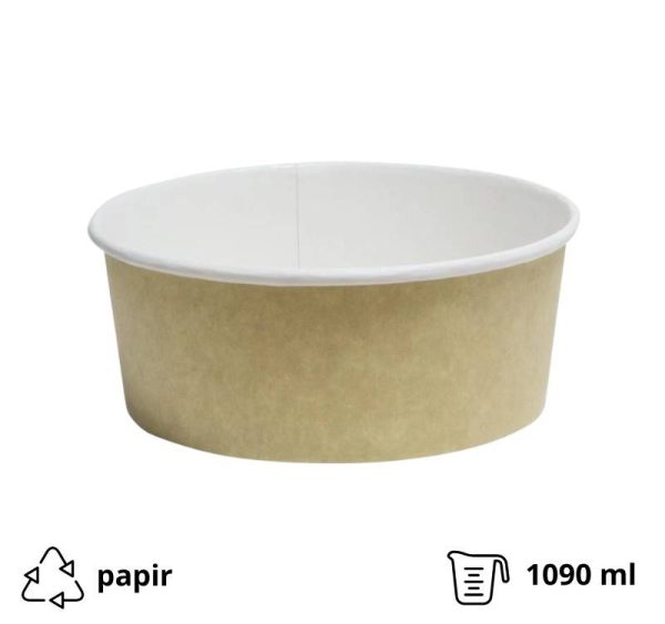 Papirnata posoda Tambien ECO 1090 ml d=166 mm h=65 mm kraft 50 kos