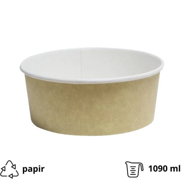 Papirnata posoda Tambien ECO 1090 ml d=166 mm h=65 mm kraft 50 kos