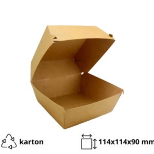 Burger embalaža 114х114х90 mm, kraft/kraft 50 kos