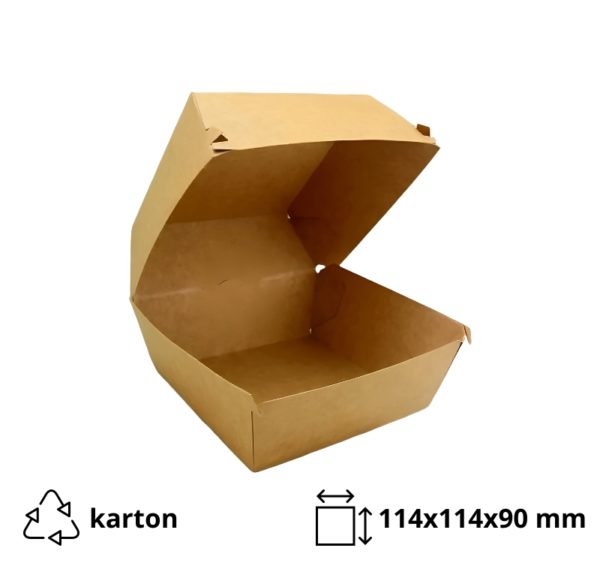 Burger embalaža 114х114х90 mm, kraft/kraft 100 kos