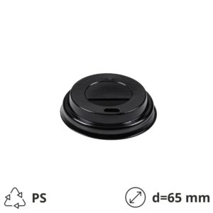 Pokrov z luknjo PS d=65 mm črn 100 kos