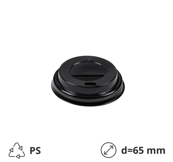 Pokrov z luknjo PS d=65 mm črn 100 kos