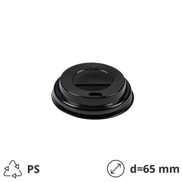 Pokrov z luknjo PS d=65 mm črn 100 kos
