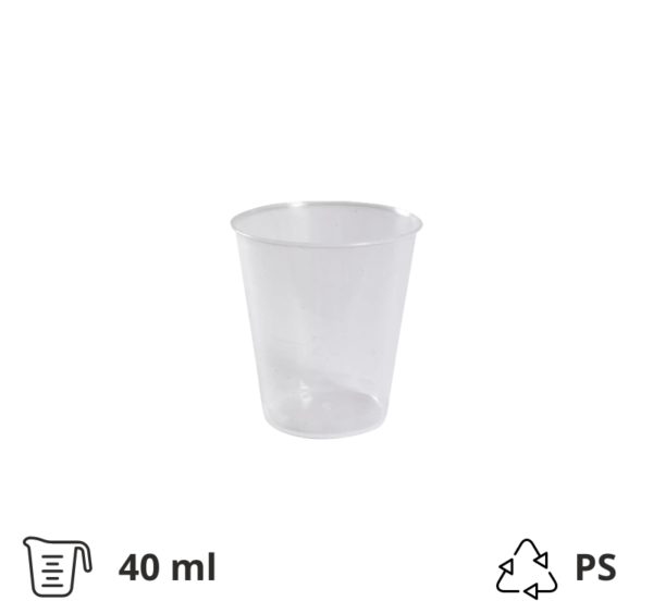 Kozarec 40 ml prozoren 20 kos