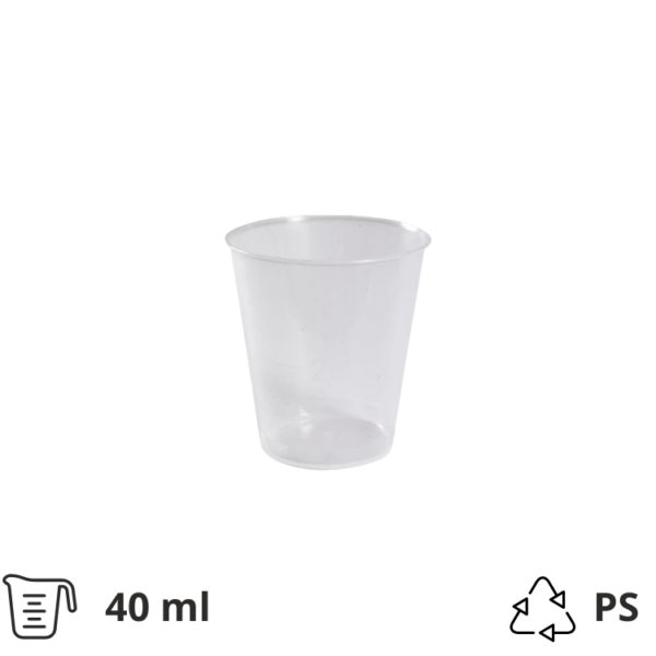 Kozarec 40 ml prozoren 20 kos