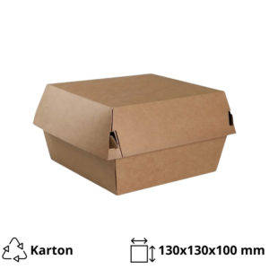 Burger embalaža 130х130х100 mm kraft 100 kos