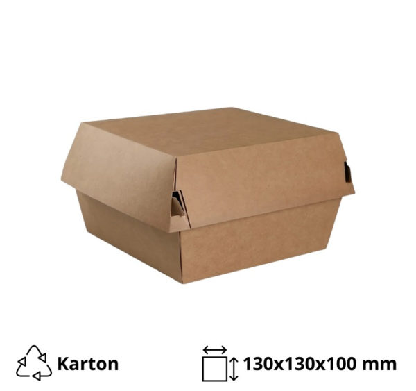 Burger embalaža 130х130х100 mm kraft 100 kos