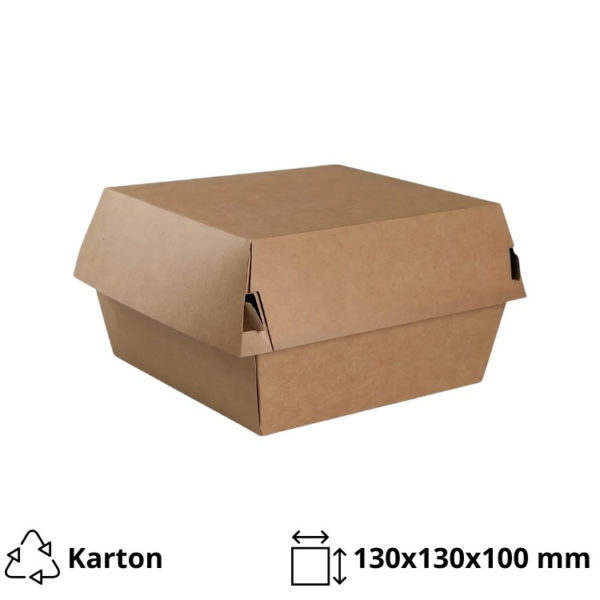 Burger embalaža 130х130х100 mm kraft 100 kos