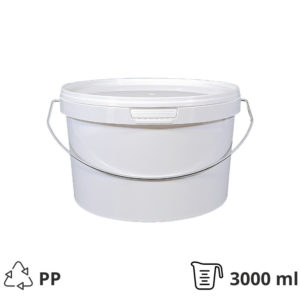 Vedro PP 3000 ml s ročajem in varovalom [25 kos/pak]