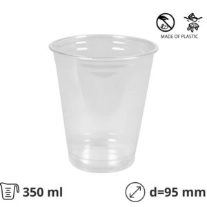 Kozarec rPet 350 ml prozoren d=95 mm 50 kos