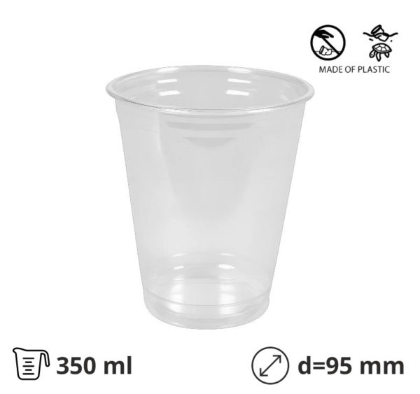 Kozarec rPet 350 ml prozoren d=95 mm 50 kos