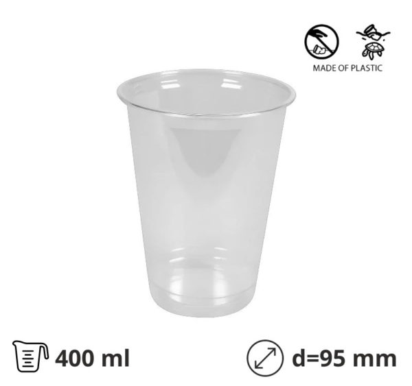 Kozarec rPet 400 ml prozoren d=95 mm 50 kos