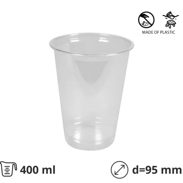 Kozarec rPet 400 ml prozoren d=95 mm 50 kos
