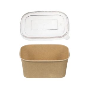 Papirnata posoda 1000 ml 170х120х60mm, kraft, s pokrovom, 50 kos