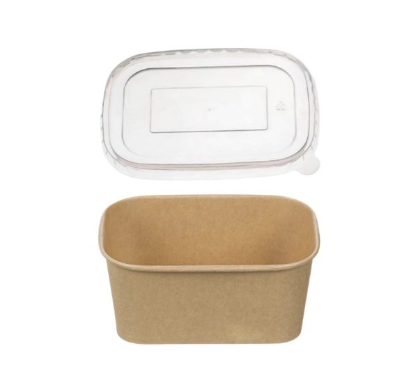 Papirnata posoda 1000 ml 170х120х60mm, kraft, s pokrovom, 50 kos