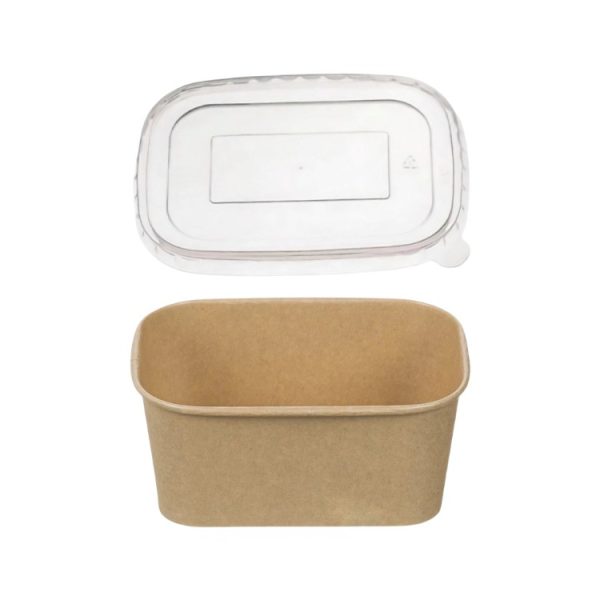 Papirnata posoda 1000 ml 170х120х60mm, kraft, s pokrovom, 50 kos