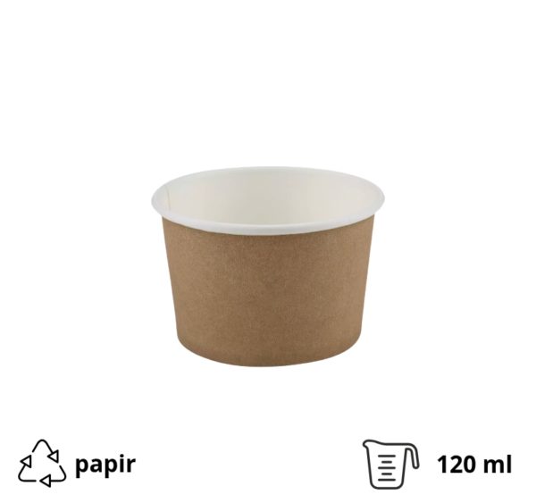 Lončki za sladoled 120 ml kraft 50 kos