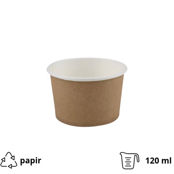 Lončki za sladoled 120 ml kraft 50 kos