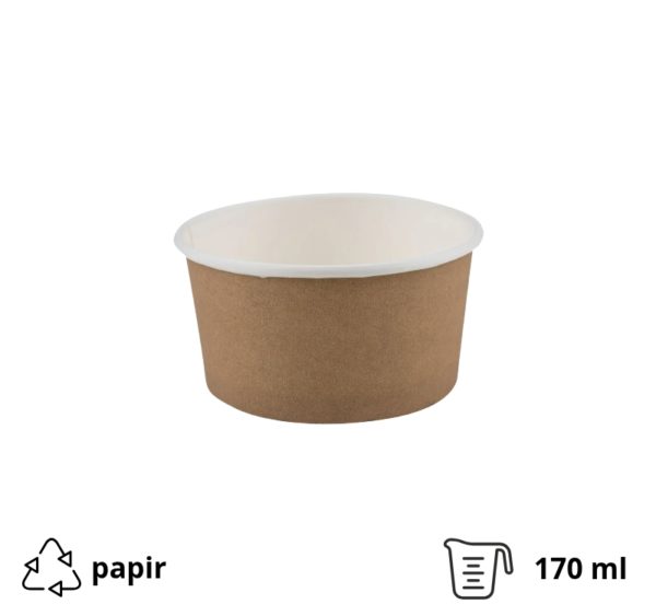 Lončki za sladoled 170 ml kraft 50 kos